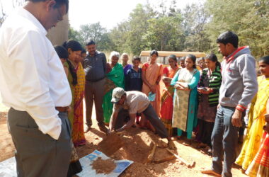 Demonstration of soil sample collection